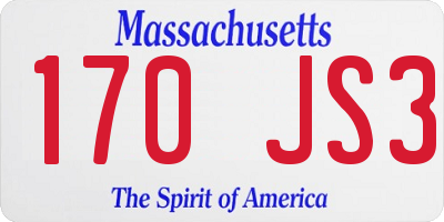 MA license plate 170JS3