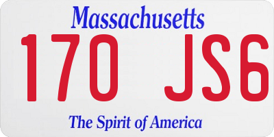 MA license plate 170JS6