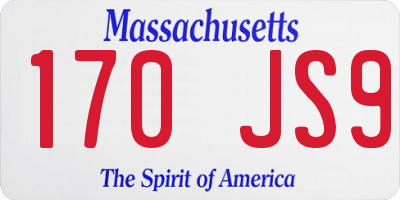 MA license plate 170JS9