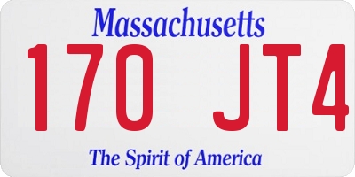 MA license plate 170JT4