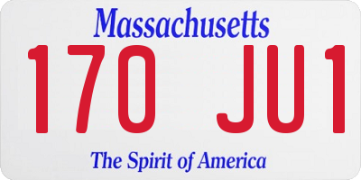 MA license plate 170JU1
