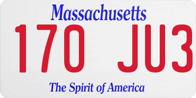 MA license plate 170JU3