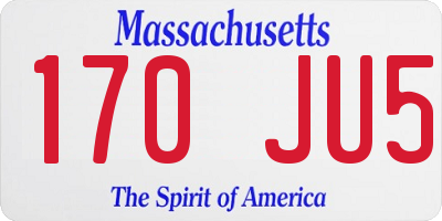 MA license plate 170JU5