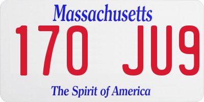MA license plate 170JU9