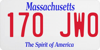 MA license plate 170JW0