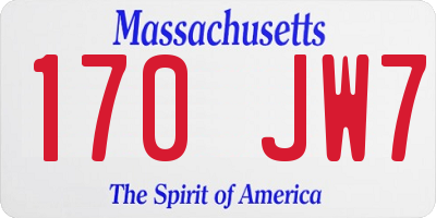 MA license plate 170JW7
