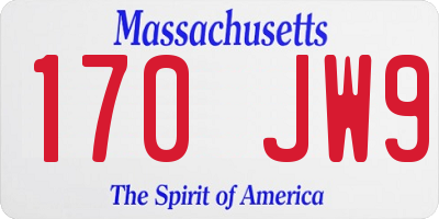 MA license plate 170JW9