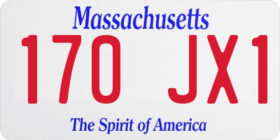 MA license plate 170JX1