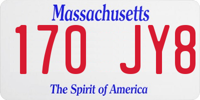 MA license plate 170JY8