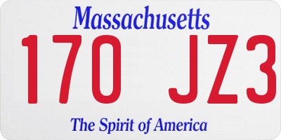 MA license plate 170JZ3