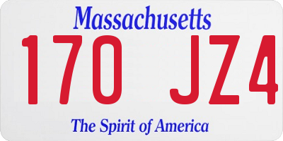 MA license plate 170JZ4