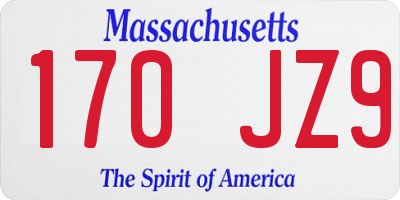 MA license plate 170JZ9