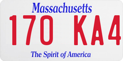 MA license plate 170KA4