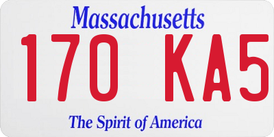 MA license plate 170KA5