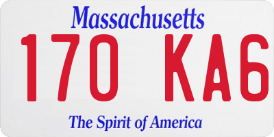 MA license plate 170KA6