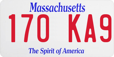 MA license plate 170KA9