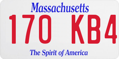MA license plate 170KB4