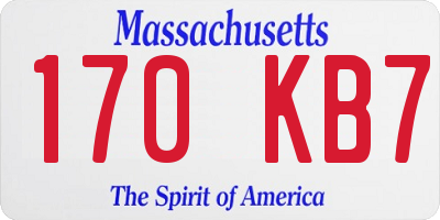 MA license plate 170KB7