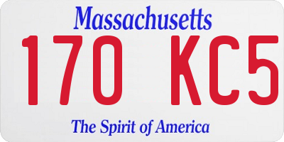 MA license plate 170KC5