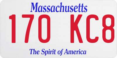 MA license plate 170KC8