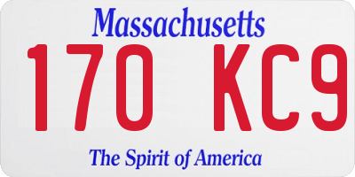 MA license plate 170KC9