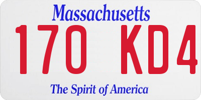 MA license plate 170KD4