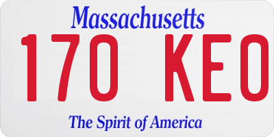 MA license plate 170KE0