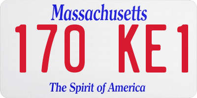 MA license plate 170KE1