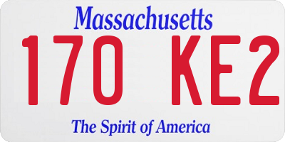 MA license plate 170KE2