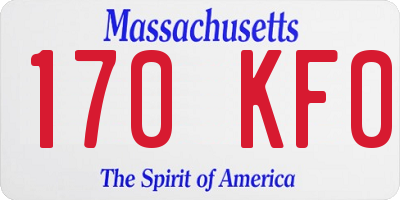 MA license plate 170KF0