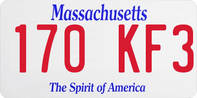 MA license plate 170KF3