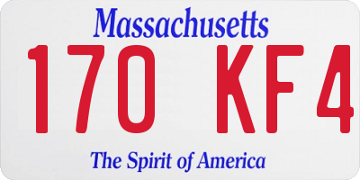 MA license plate 170KF4