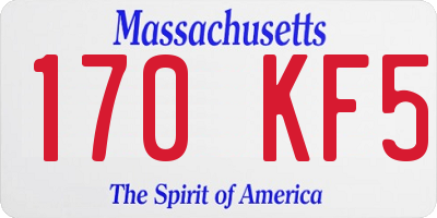 MA license plate 170KF5