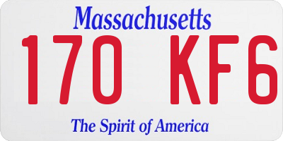 MA license plate 170KF6
