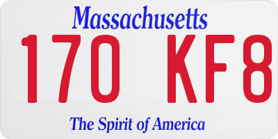 MA license plate 170KF8