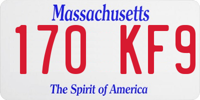 MA license plate 170KF9