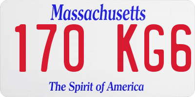 MA license plate 170KG6