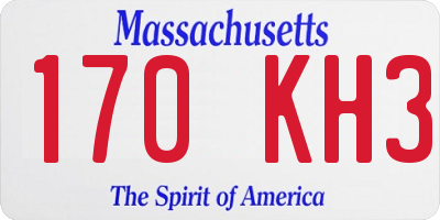 MA license plate 170KH3
