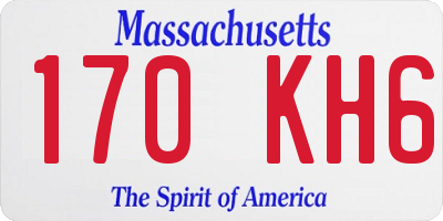 MA license plate 170KH6