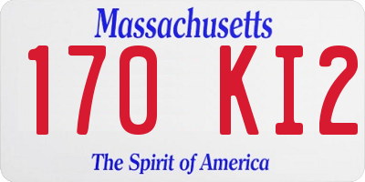 MA license plate 170KI2
