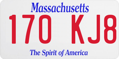 MA license plate 170KJ8