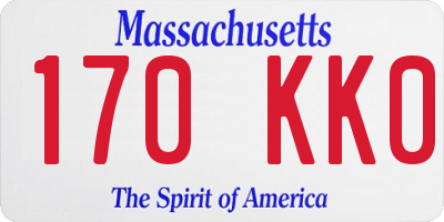 MA license plate 170KK0