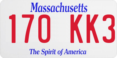 MA license plate 170KK3