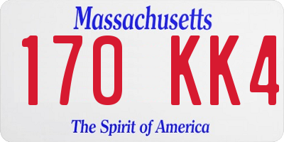 MA license plate 170KK4