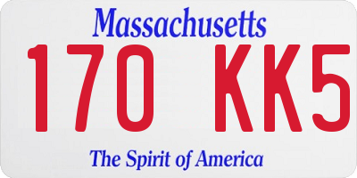 MA license plate 170KK5