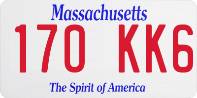 MA license plate 170KK6