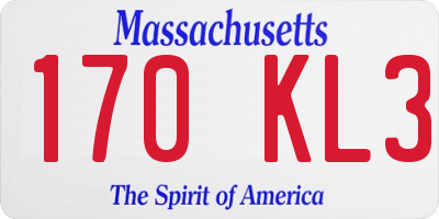 MA license plate 170KL3