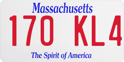 MA license plate 170KL4