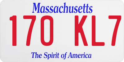 MA license plate 170KL7