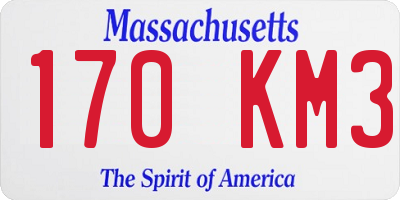 MA license plate 170KM3
